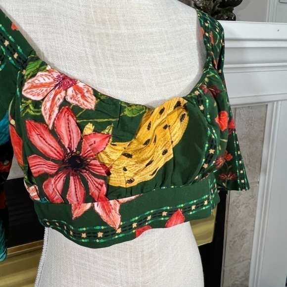 Jilem Modas Cropped Tropical Print Summer Top - Picture 3 of 12